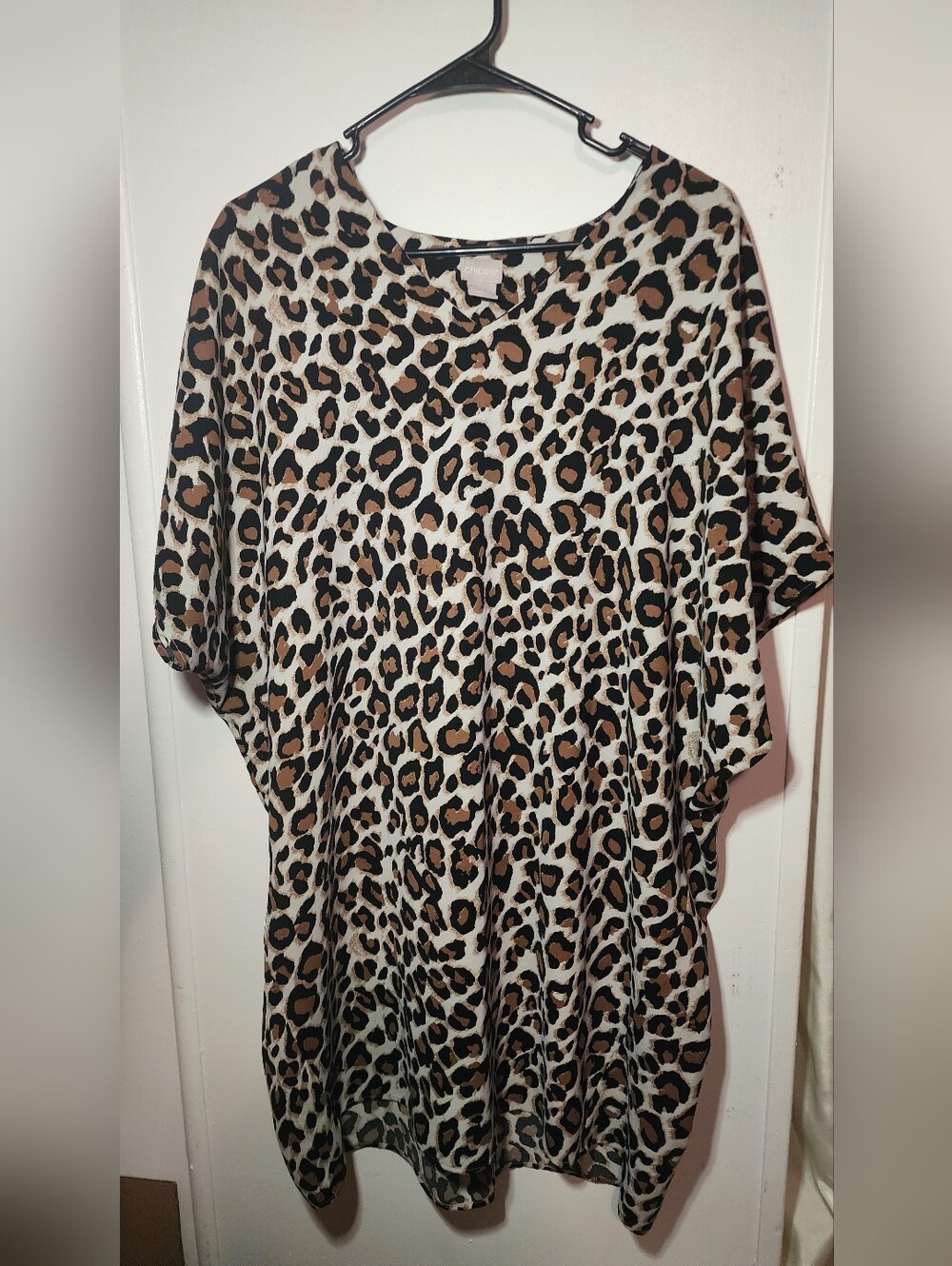 Chico's Leopard Print Tunic in Brown, Black, Cream